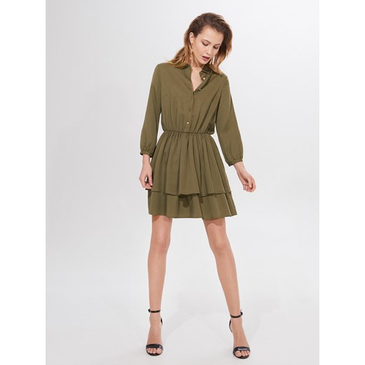 Mohito - Sukienka z lyocellu Tencel™ Eco Aware - Khaki  Mohito 36 