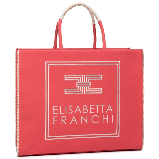 Shopper bag czerwona Elisabetta Franchi bez dodatków młodzieżowa 