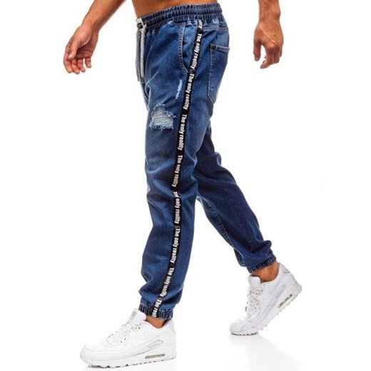 Spodnie jeansowe baggy męskie granatowe Denley 2045