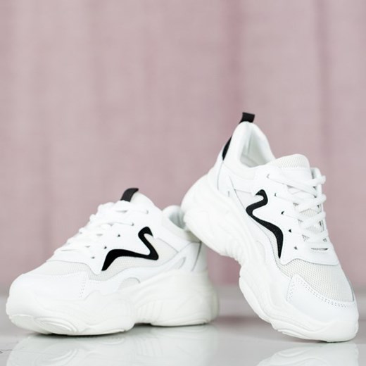 Royalfashion.pl buty sportowe damskie sneakersy sznurowane płaskie 