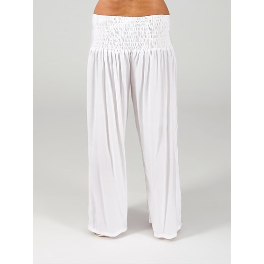 Białe spodnie damskie Aller Simplement retro z wiskozy 