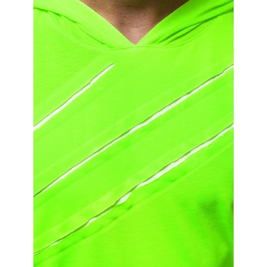 T-shirt męski zielony Ozonee bez wzorów bez rękawów 