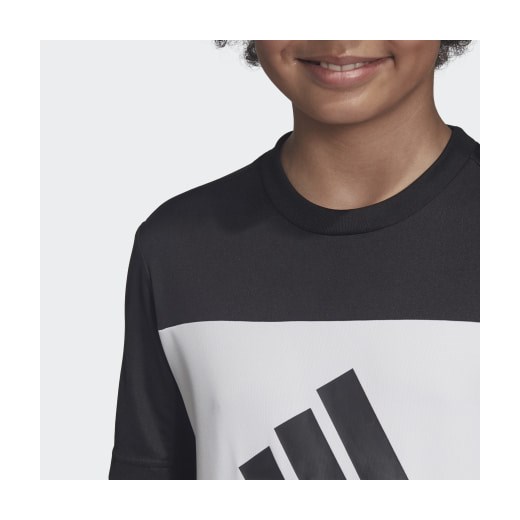 T-shirt chłopięce Adidas z krótkim rękawem szary z napisem 