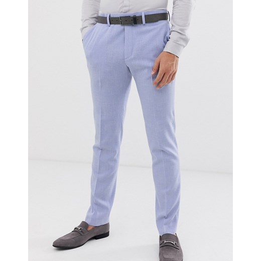 ASOS DESIGN – Jasnofioletowe spodnie garniturowe o dopasowanym kroju z tkaniny o krzyżowym splocie-Fioletowy