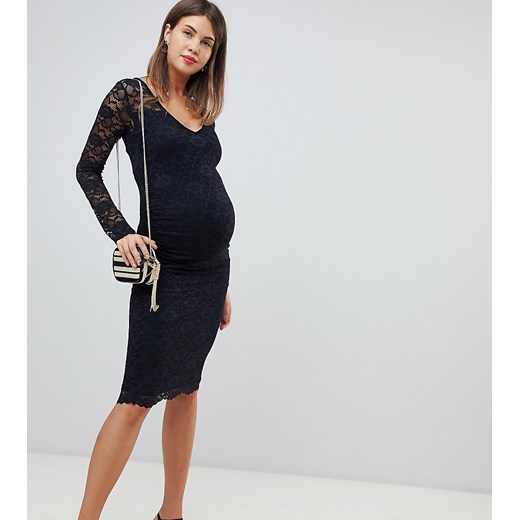 Sukienka ciążowa Bluebelle Maternity czarna bez wzorów 