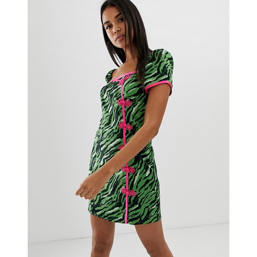 Sukienka Asos zielona asymetryczna 
