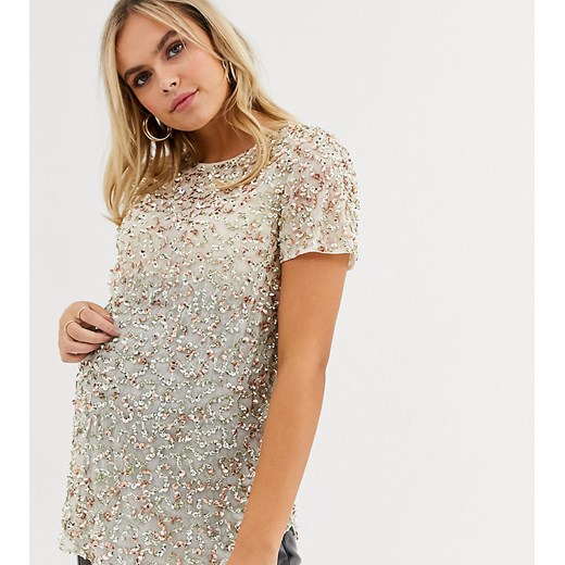 ASOS DESIGN Maternity – Ciążowa koszula z cekinami-Złoty