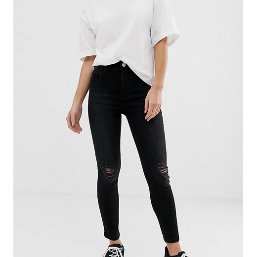 New Look Petite - Czarne jeansy o obcisłym kroju-Czarny