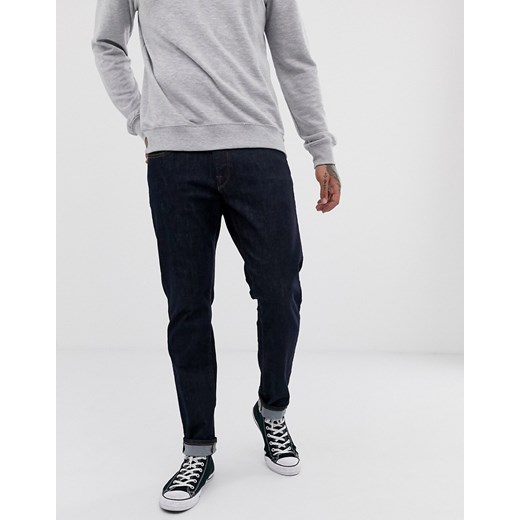 Selected Homme – Ciemne jeansy o prostym kroju z organicznej bawełny-Niebieski