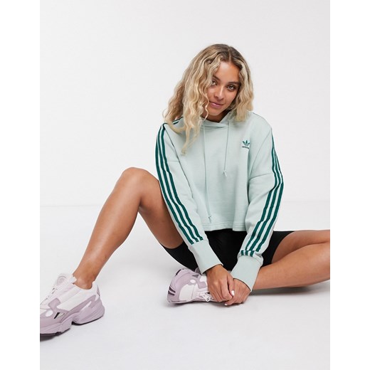 adidas Originals – adicolor – Miętowa krótka bluza z kapturem-Zielony