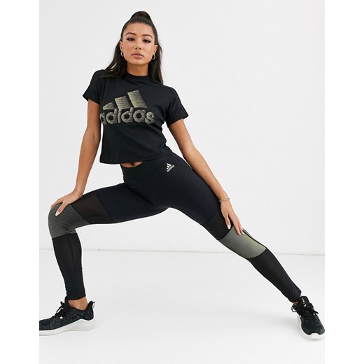 Spodnie damskie Adidas Performance czarne gładkie 