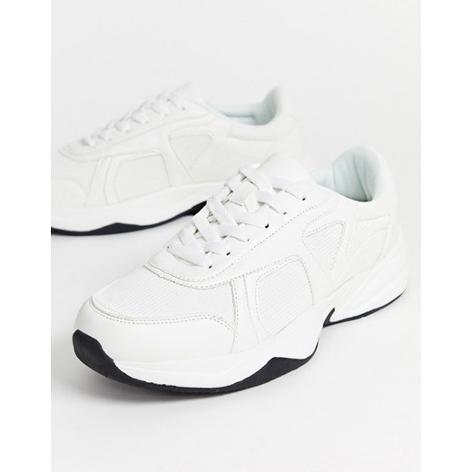 New Look — Białe buty sportowe na grubej podeszwie-Biały