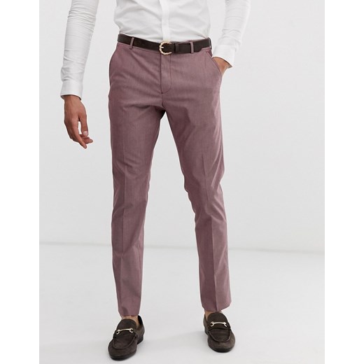 Selected Homme – eleganckie spodnie o dopasowanym kroju wkolorze brązowego różu-Brązowy