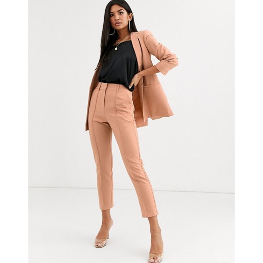 ASOS DESIGN – Mix & Match – Eleganckie szyte na miarę garniturowe spodnie cygaretki-Różowy