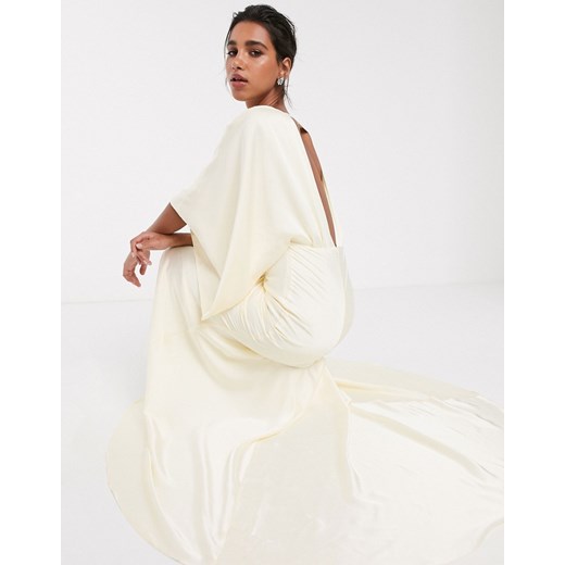 Sukienka Asos asymetryczna z dekoltem na plecach na ślub cywilny maxi 