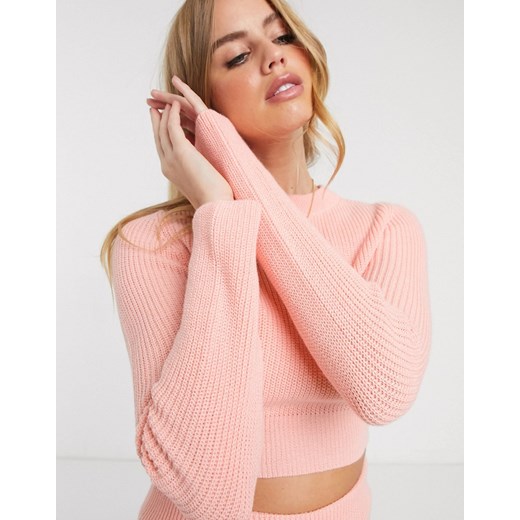 ASOS DESIGN – Wygodny dzianinowy sweter-Różowy