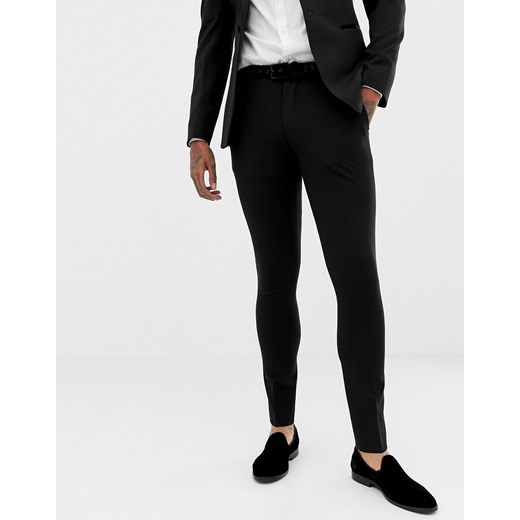 ASOS DESIGN – czarne spodnie smokingowe o bardzo obcisłym kroju-Czarny