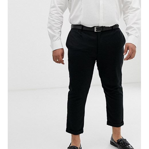Bellfield – PLUS – Spodnie o skróconej długości z plisą z przodu-Czarny