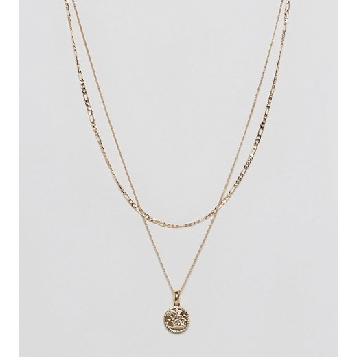 Chained & Able - Sovereign Mini - Naszyjnik z dwoma łańcuszkami i medalionem w kolorze złotym, dostępny tylko w ofercie ASOS