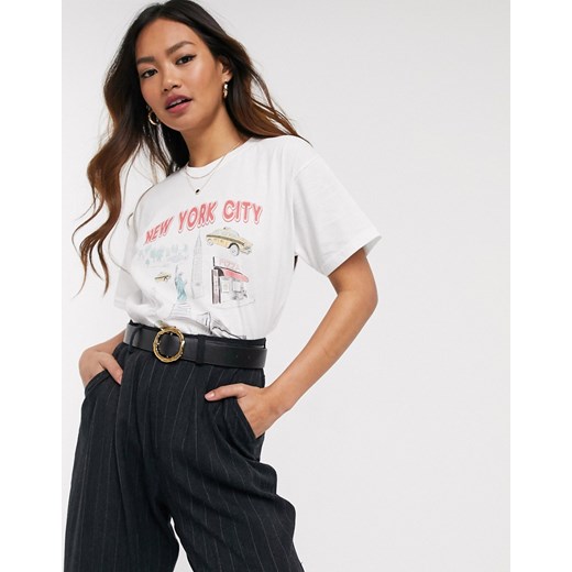 Daisy Street – T-shirt oversize z nadrukiem z napisem „New York”-Neutralne