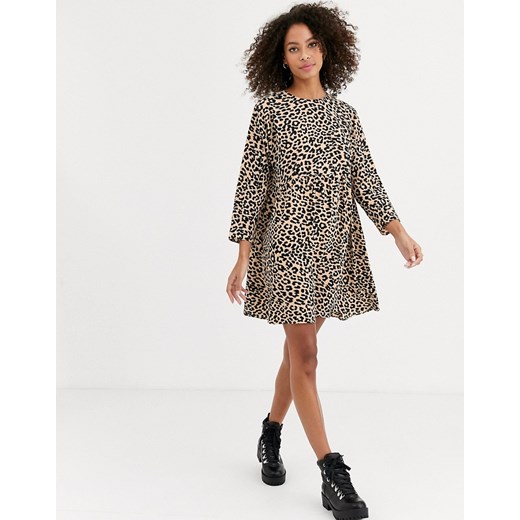 Sukienka brązowa Asos mini luźna