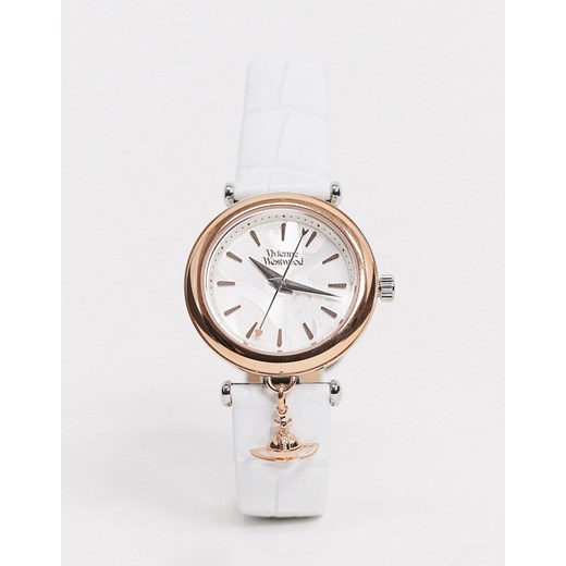 Vivienne Westwood – Trafalgar – Damski zegarek ze skórzanym paskiem VV108RSWH-Biały