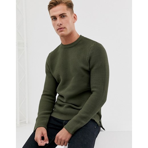 Bellfield – Teksturowana dzianinowa bluza-Zielony