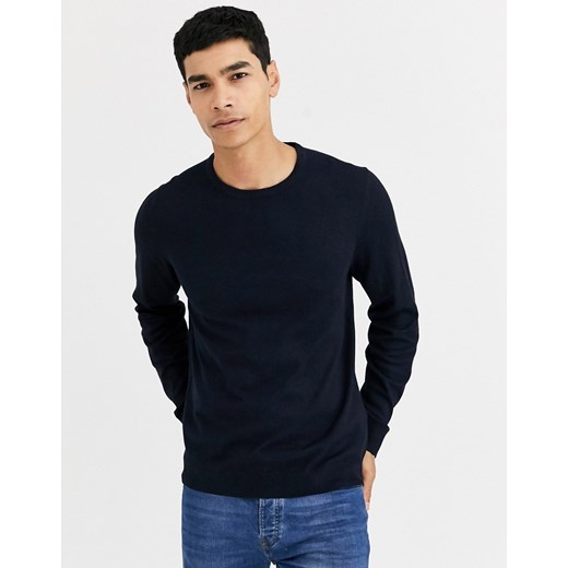 Celio — Granatowy dzianinowy sweter z okrągłym dekoltem