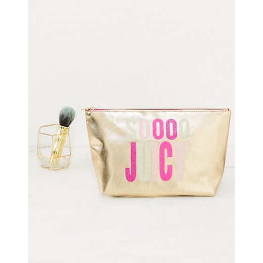 Juicy Couture – Metaliczna kosmetyczka-Złoty