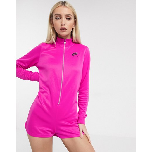 Nike – Air – Różowy krótki kombinezon z zamkiem