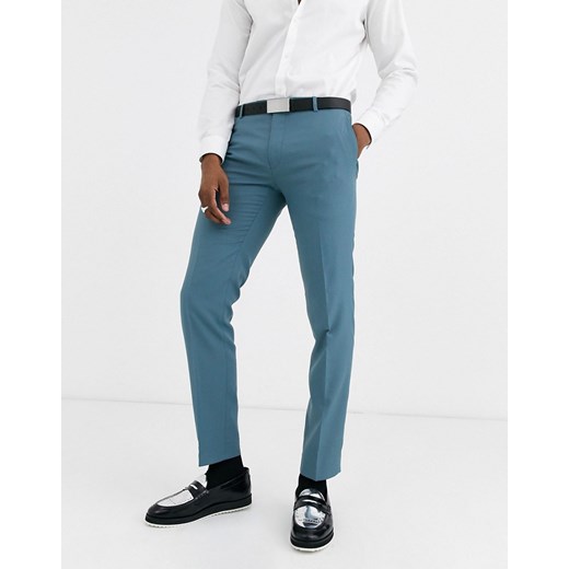 Twisted Tailor – Hemmingway – Niebieskie spodnie garniturowe o bardzo obcisłym kroju