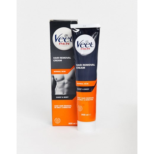 Veet for Men Body and Chest Hair Removal Cream – Krem do depilacji dla mężczyzn 200 ml-Bezbarwny