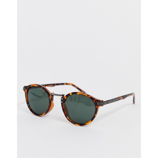 ASOS DESIGN – Okrągłe okulary przeciwsłoneczne w stylu vintage-Brązowy