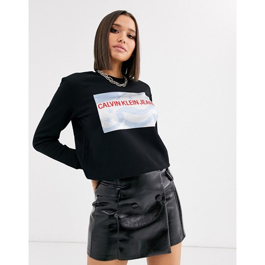 Calvin Klein – Bluza z nadrukiem z logo-Czarny