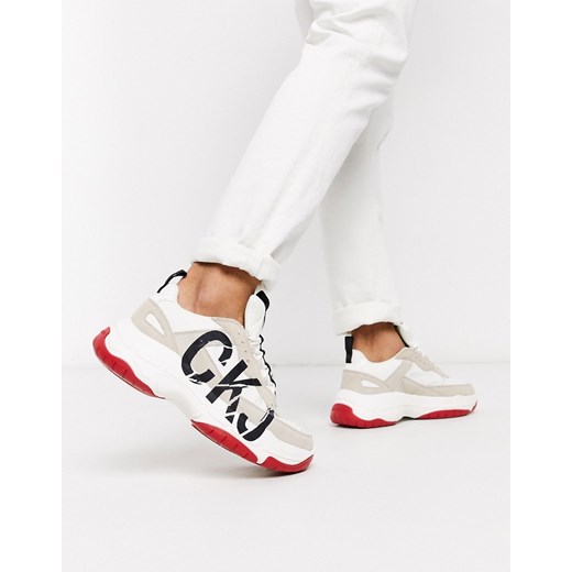 Calvin Klein – Mizar – Beżowo-białe buty sportowe-Wielokolorowy