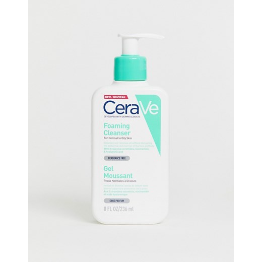 CeraVe – Myjąca pianka niewysuszająca skóry z zawartością kwasu hialuronowego, dla skóry tłustej i normalnej 236}ml-Bezbarwny