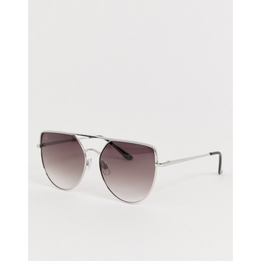 Jeepers Peepers – Srebrne okulary przeciwsłoneczne z prostą górą-Srebrny
