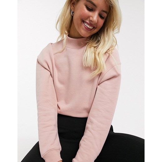 Miss Selfridge – Różowa bluza dresowa z golfem-Neutralne