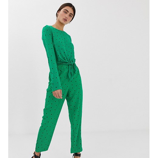 Monki triangle – Zielone spodnie typu peg z nadrukiem w kropki-Zielony