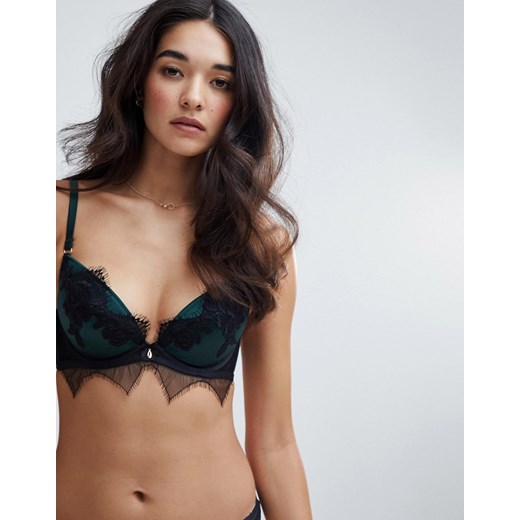 Ann Summers – Forest – Koronkowy biustonosz o fasonie plunge-Zielony