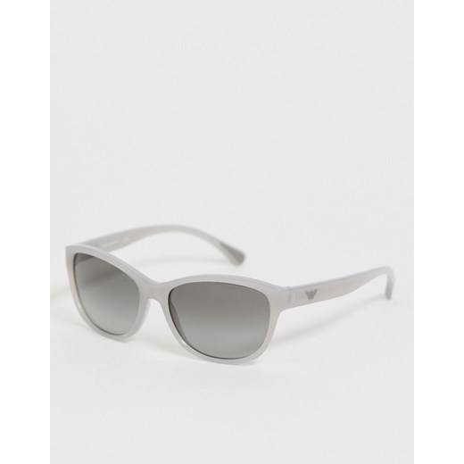 Emporio Armani - Szare kwadratowe okulary przeciwsłoneczne-Szary