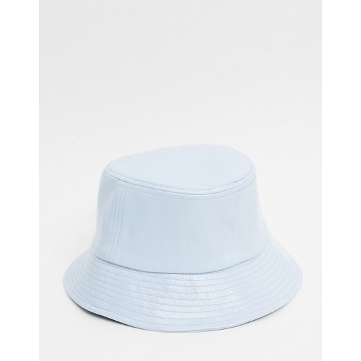 ASOS DESIGN – Błękitny winylowy kapelusz typu bucket-Niebieski