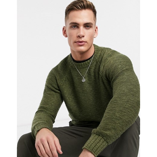 Bellfield – Zielony sweter z teksturowanej dzianiny