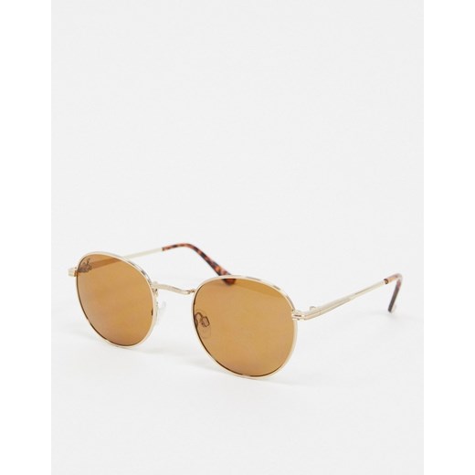Jeepers Peepers - Złote okrągłe okulary przeciwsłoneczne-Złoty