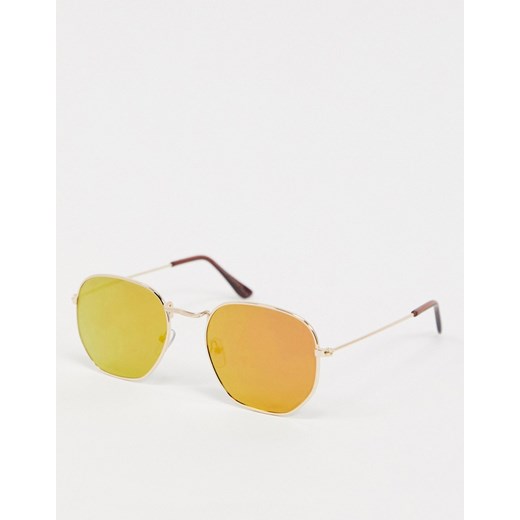 SVNX – Sześciokątne okulary przeciwsłoneczne retro-Złoty