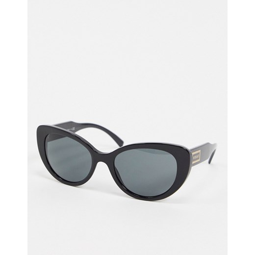 Versace 0VE4378 — Czarne okulary przeciwsłoneczne typu kocie oko-Czarny