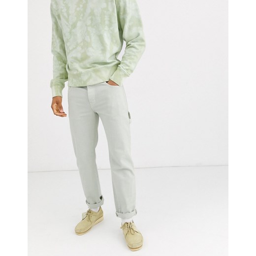 ASOS DESIGN – Jasnozielone jeansy o klasycznym kroju-Zielony