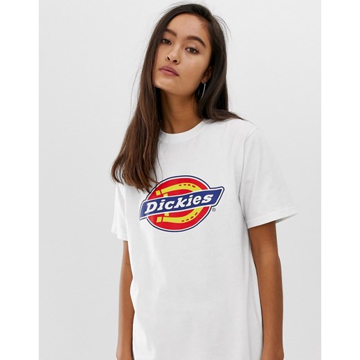 Dickies – T-shirt o fasonie boyfriend z logo-Biały