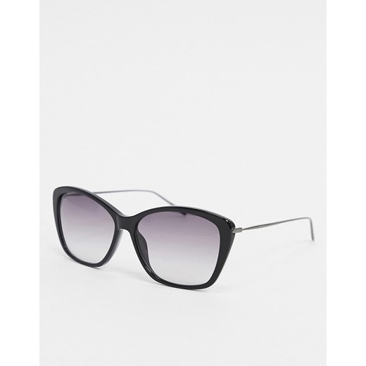 DKNY City Native - Czarne, kwadratowe okulary przeciwsłoneczne-Czarny