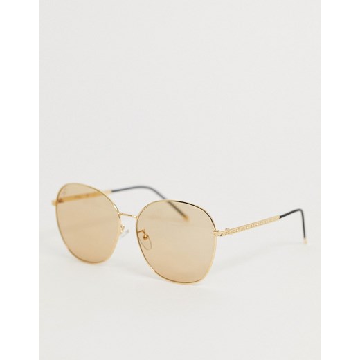 Jeepers Peepers - Złote okrągłe okulary przeciwsłoneczne-Złoty